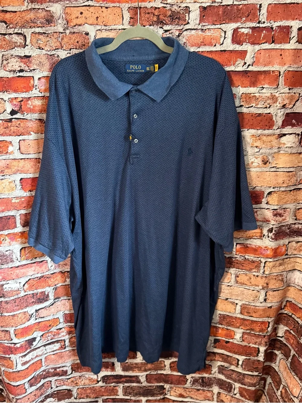 Polo Ralph Lauren Polo Shirt Men’s 4XLT Big Tall Blue Textured Cotton Pony